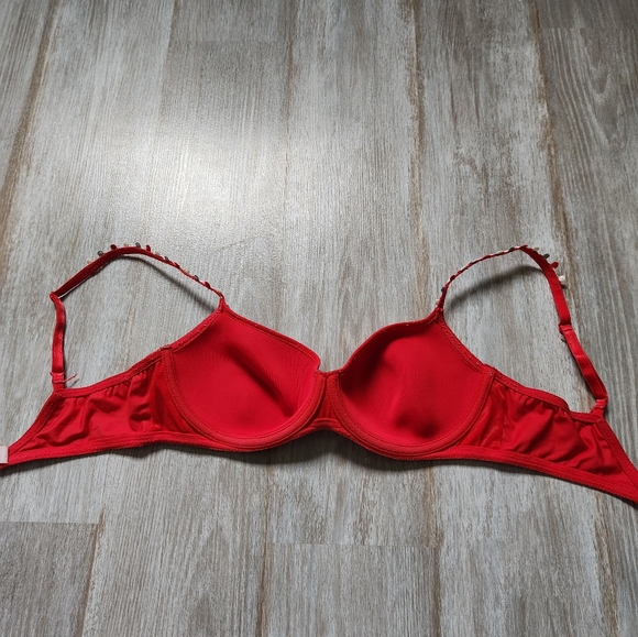 Intense By Marie Jo Red T Shirt Bra Underwire Colorful Detail Size 34B - Picture 6 of 10